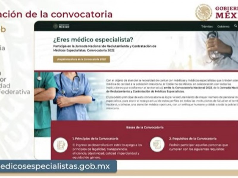 IMSS lanza convocatoria para contratación de médicos especialistas