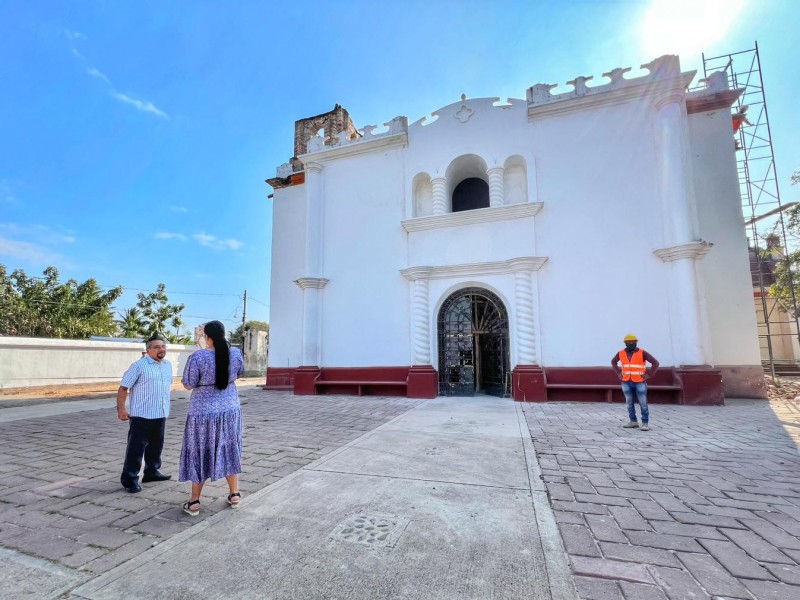 INAH reanuda reconstrucción de iglesia San Jerónimo Doctor en Ixtepec