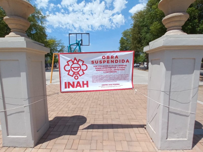 INAH suspende obra en camellón del bulevar Hidalgo en Hermosillo
