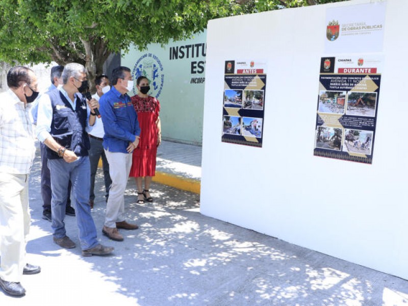 Inauguran en Tuxtla pavimentación de calles