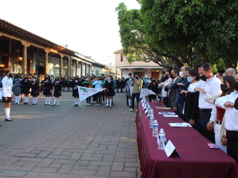 Inauguran Jornadas académicas y deportivas del CECyTEM en Tangancícuaro 