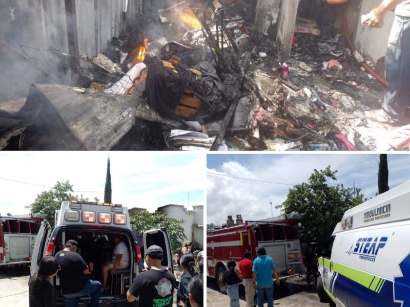 Incendio consume vivienda en fraccionamiento Yagul