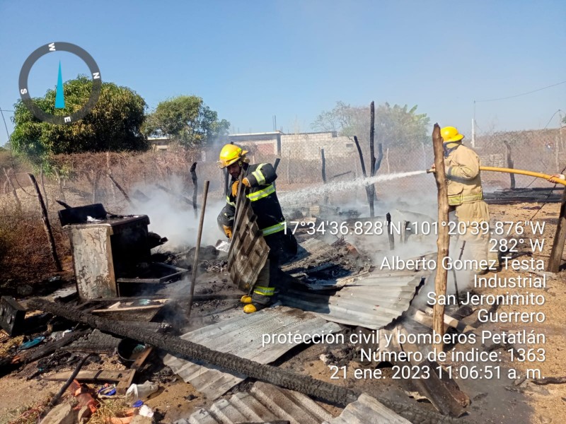 Incendio consume vivienda y enseres domésticos en San Jeronimito