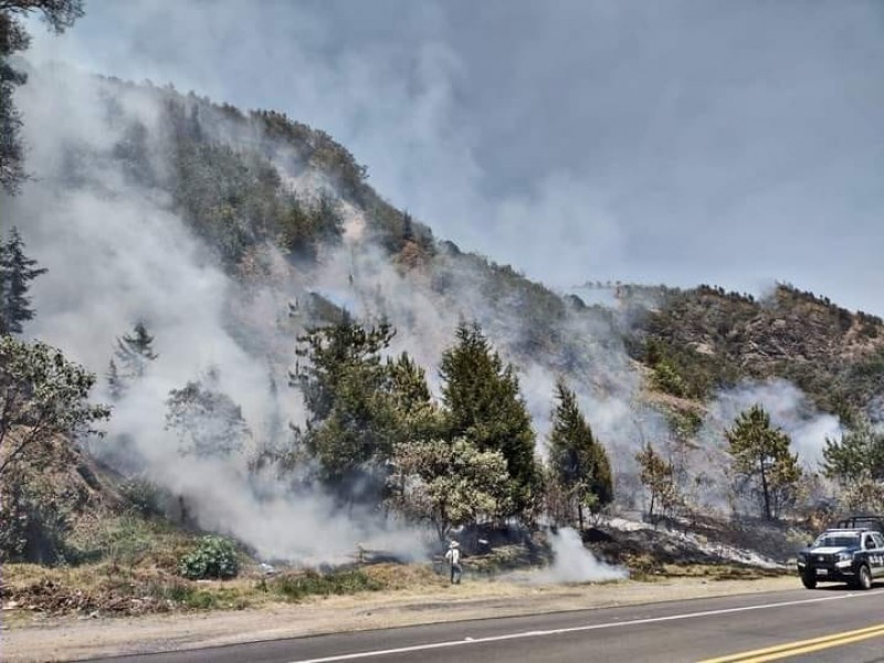 Incendio en Chignautla, se extiende hasta la autopista Teziutlán-Virreyes