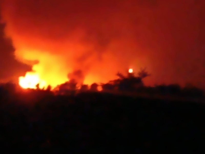 Incendio en relleno sanitario de Tuxpan