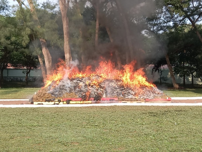 Incinerán casi dos toneladas de narcóticos en la Boticaria