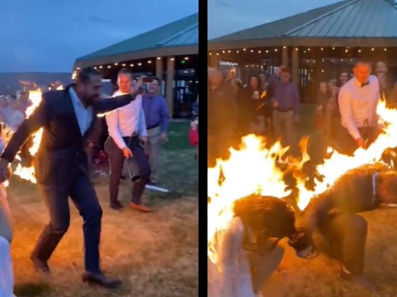 ¡Increíble! Pareja se prende fuego antes de iniciar su boda