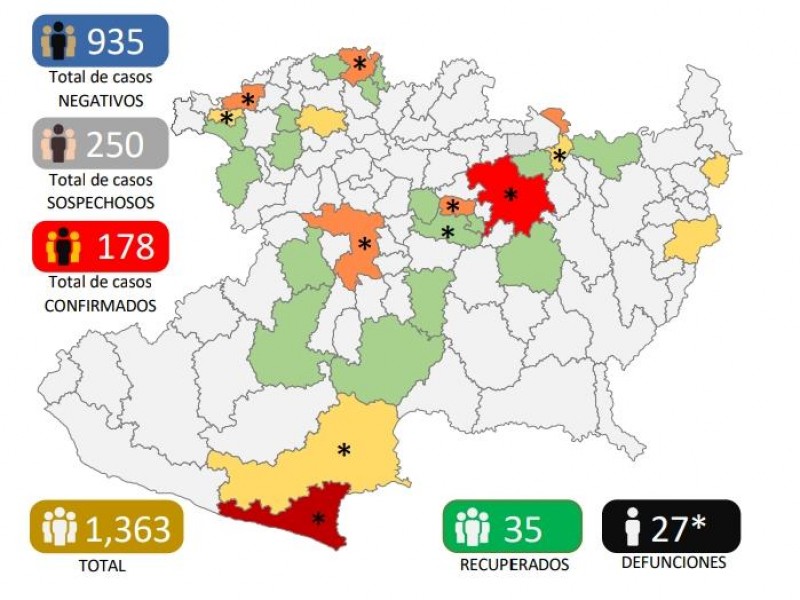 Incrementa Michoacán a 178 casos de Covid19