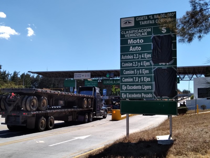 Molestias tras aumentos en la autopista Guadalajara-Tepic