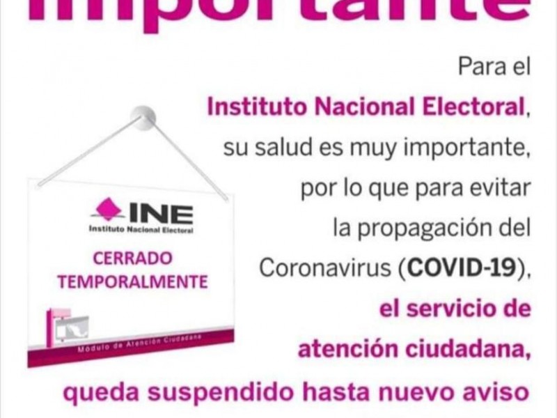 INE anuncia cierre de sus módulos en el país