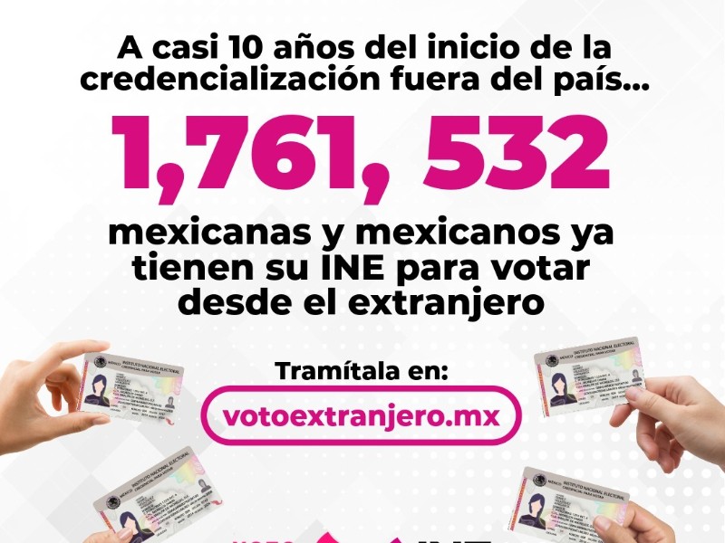 INE inicia periodo para Credencialización para Voto en el Extranjero