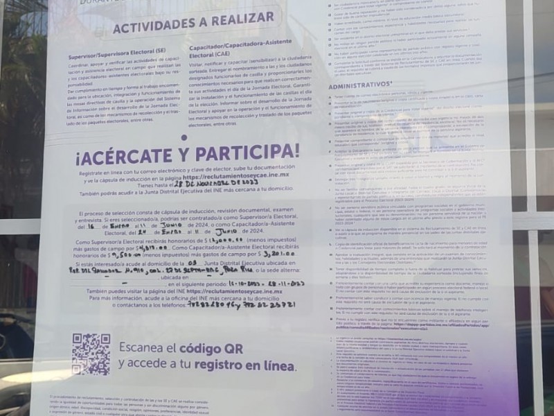 INE Tuxpan abre convocatoria ante proceso electoral  2024