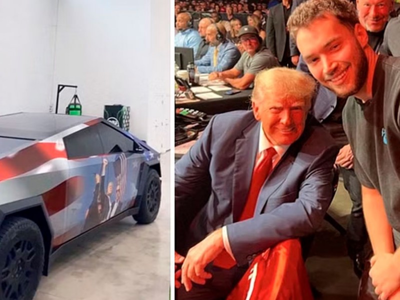 Influencer regala a Trump una Cybertruck personalizada de Tesla