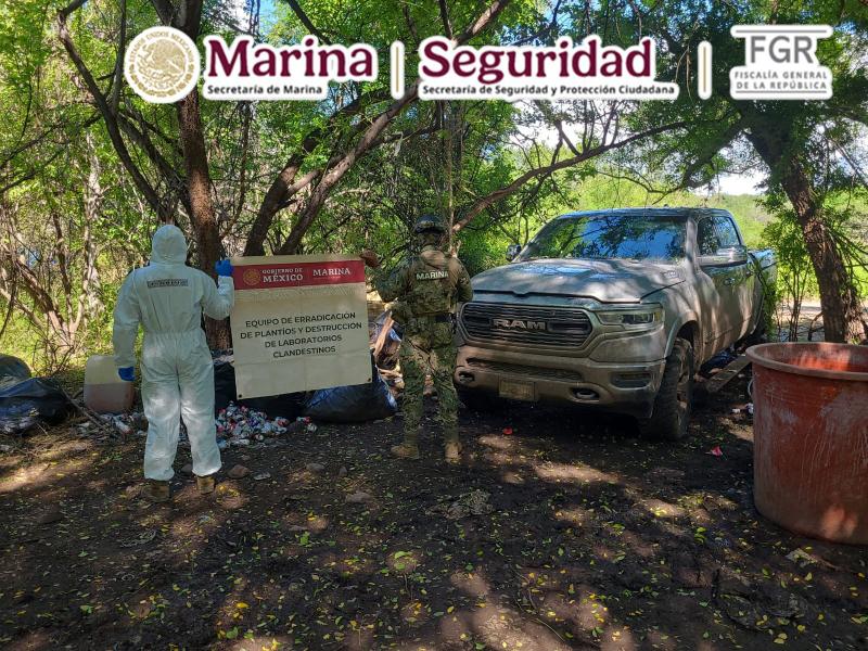 Inhabilitan laboratorio de drogas sintéticas en Las Tinajas, Elota