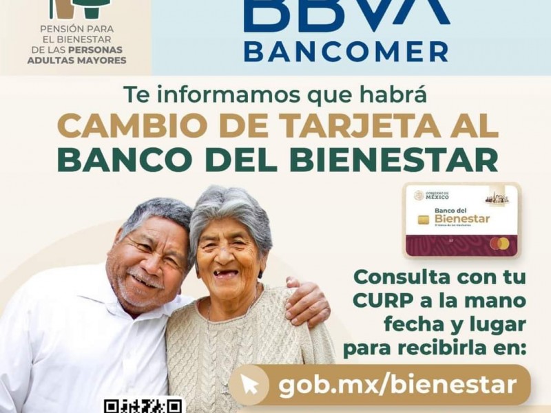 Inicia cambio de tarjeta del bienestar para el adulto mayor