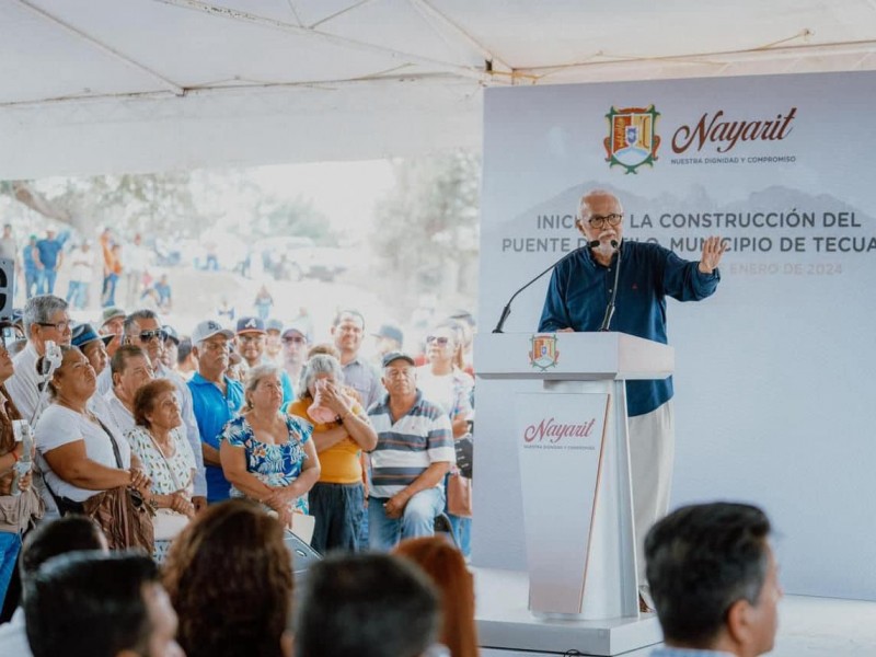 Inicia construcción del puente El Filo en Tecuala