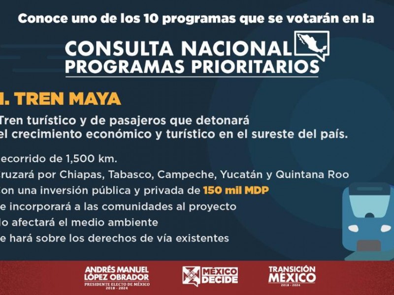 Inicia consulta de tren maya