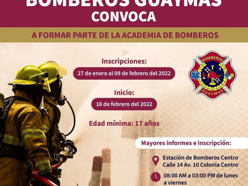 Inicia convocatoria para academia de bomberos Guaymas