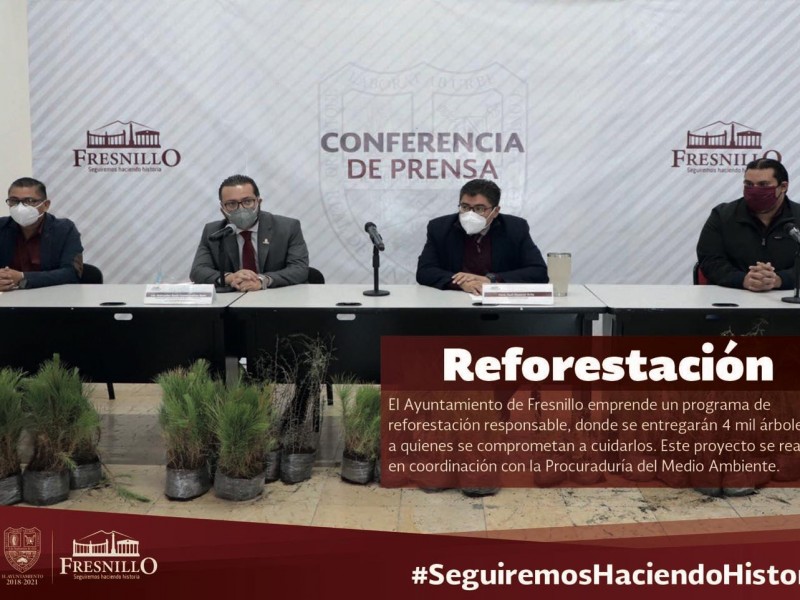 Inicia Fresnillo campaña de reforestación con 4 mil árboles