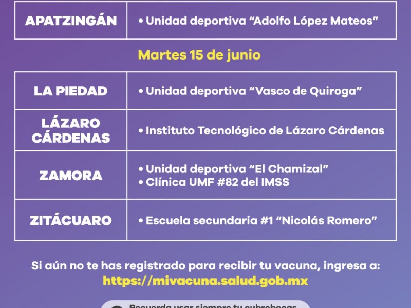 Inicia jornada de vacunación para personas de 40-49