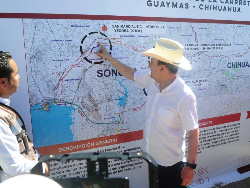 Inicia obra de modernización de carretera Guaymas-Chihuahua