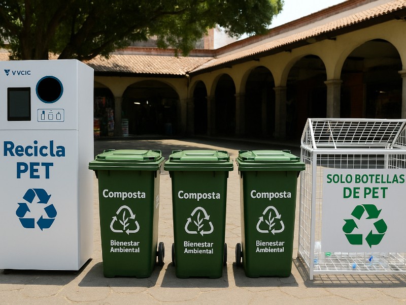 Inicia programa de reciclaje en mercados de Puebla; entregan 120 equipos