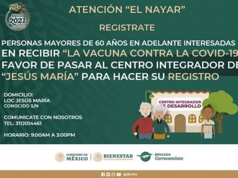 Inicia registro de vacunación covid en 9 municipios