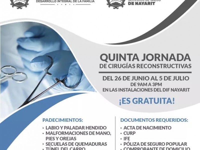 Inicia registro para quinta jornada de cirugías reconstructivas