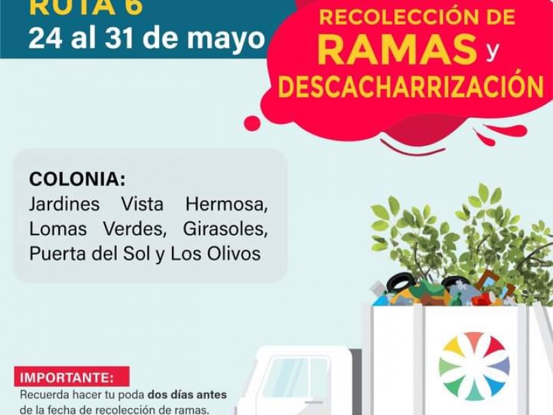 Inicia ruta 6 de recolección de ramas y cacharros Colima