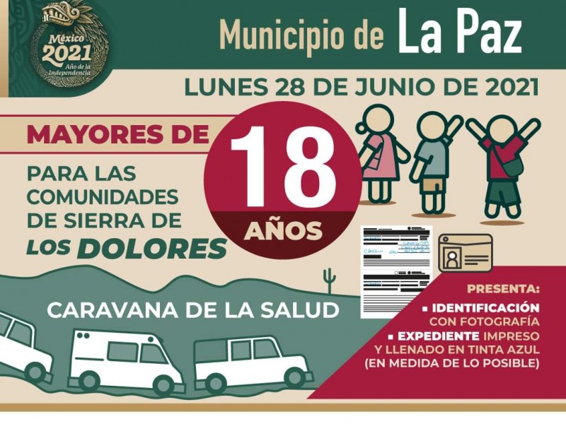 Inicia vacunación para mayores de 18 años