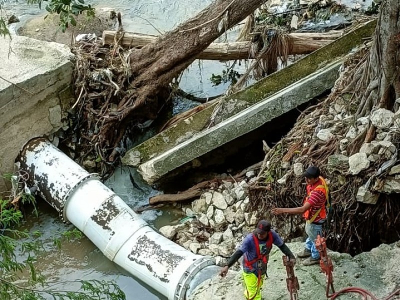 Inician reparación de fuga de agua en el Brazo Norte