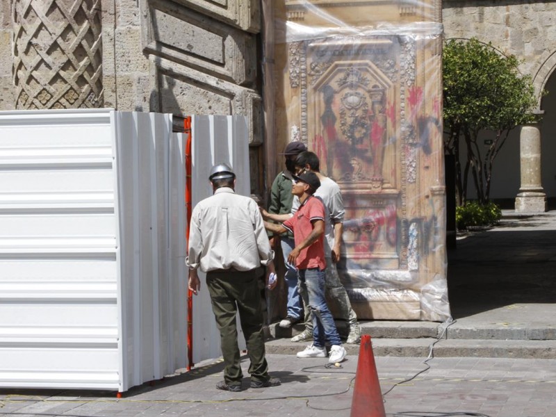 Inician trabajos de rehabilitación en Palacio de Gobierno