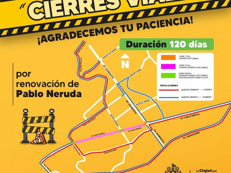 Iniciará intervención en la avenida Pablo Neruda