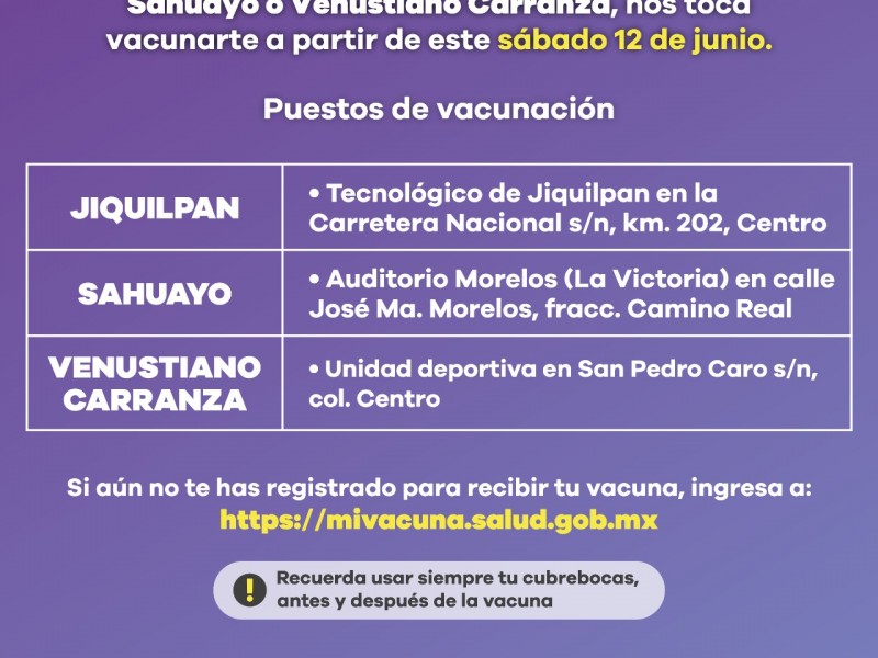 Iniciará vacunación contra COVID-19 en Jiquilpan, Sahuayo, y Venustiano Carranza