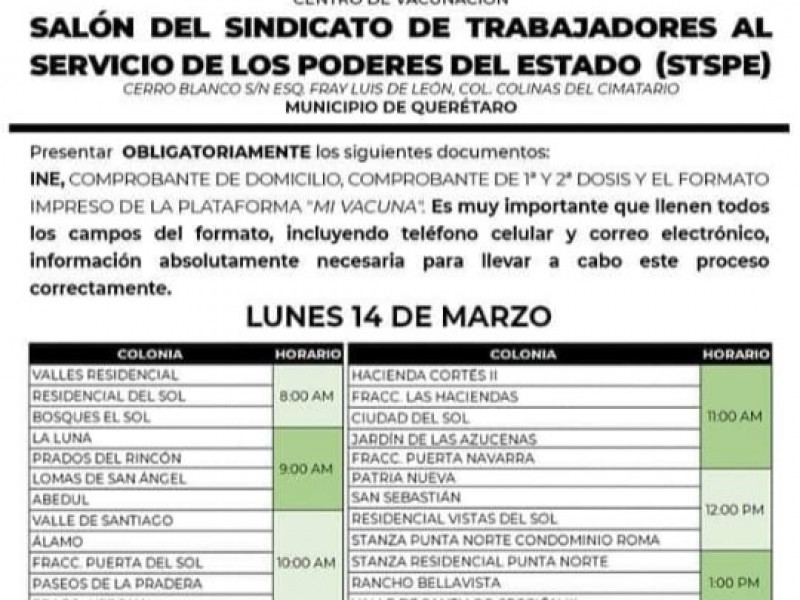 Inició en Querétaro vacunación en tercera dosis contra covid-19
