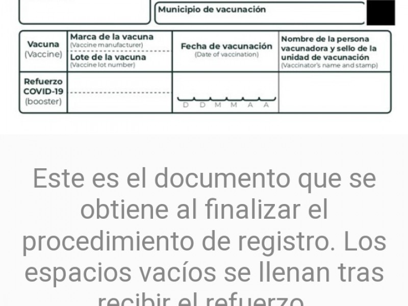 Inició registró para dosis de refuerzo a mayores de 18años