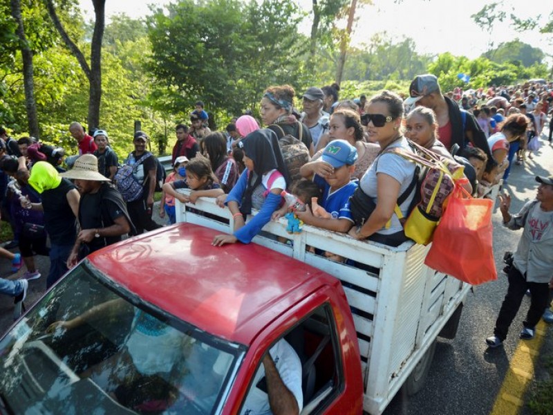 INM rechaza ruptura de diálogo con caravana migrante en Chiapas.