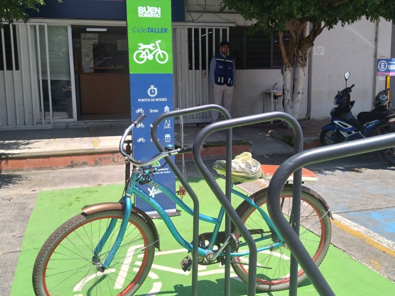Instalan ciclotalleres públicos en Zamora, incentivan el uso de bicicleta 