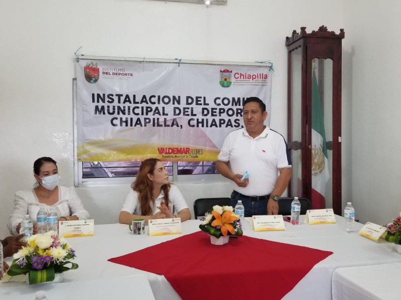 Instalan comité municipal del deporte en Chiapilla