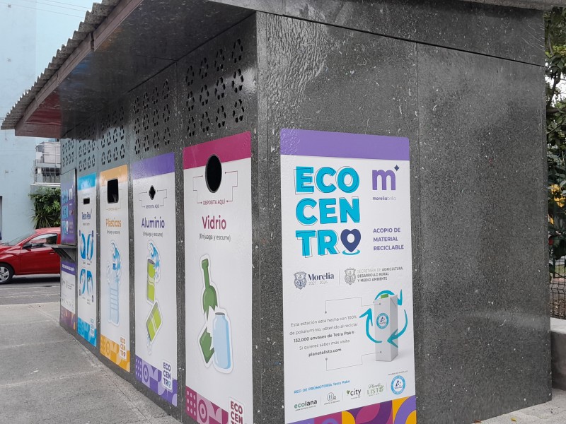 Instalan Ecocentro para reciclaje de plástico, aluminio, vidrio y cartón