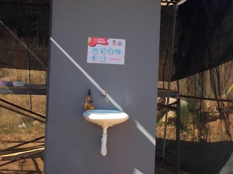 Instalan lavamanos en Jalpan para evitar contagios de COVID-19
