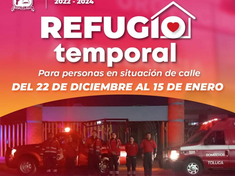 Instalan refugio para personas en situacion de calle en Toluca