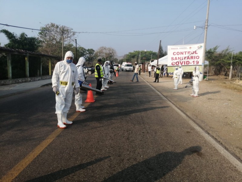 Instalan retenes en Villaflores ante Covid-19