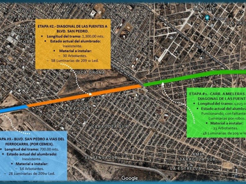 Instalarán nuevo alumbrado en Torreón