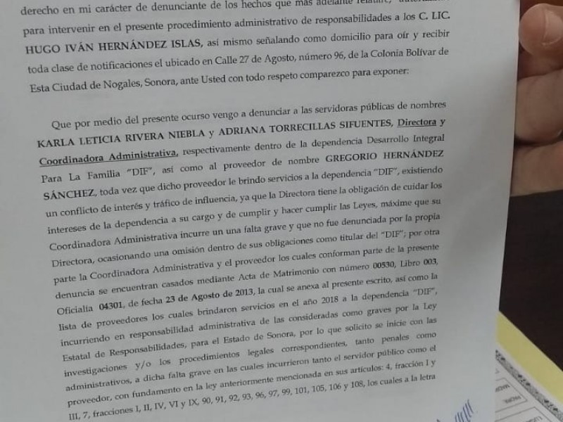 Denuncian en contraloría presunto conflictos de intereses.