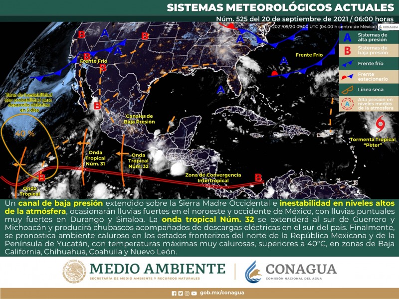 Intervalos de chubascos con lluvias puntuales fuertes