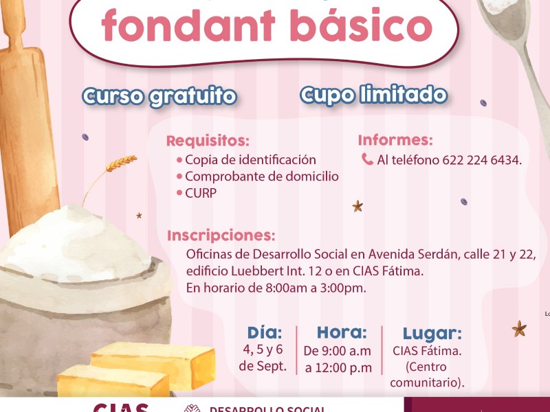 Invita Desarrollo Social a participar en Taller de fondant básico