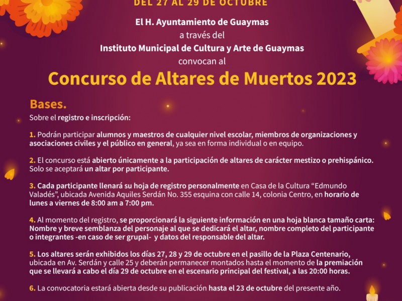 Invita gobierno municipal al festival cultural de la calaca 2023
