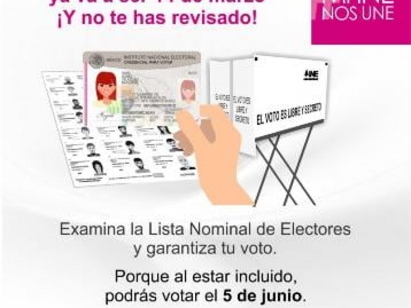 Invita INE a verificar que credenciales aparezcan en lista nominal