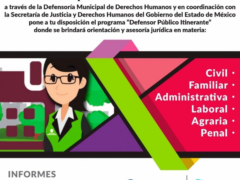 Invita Toluca al programa “Defensor Público Itinerante”